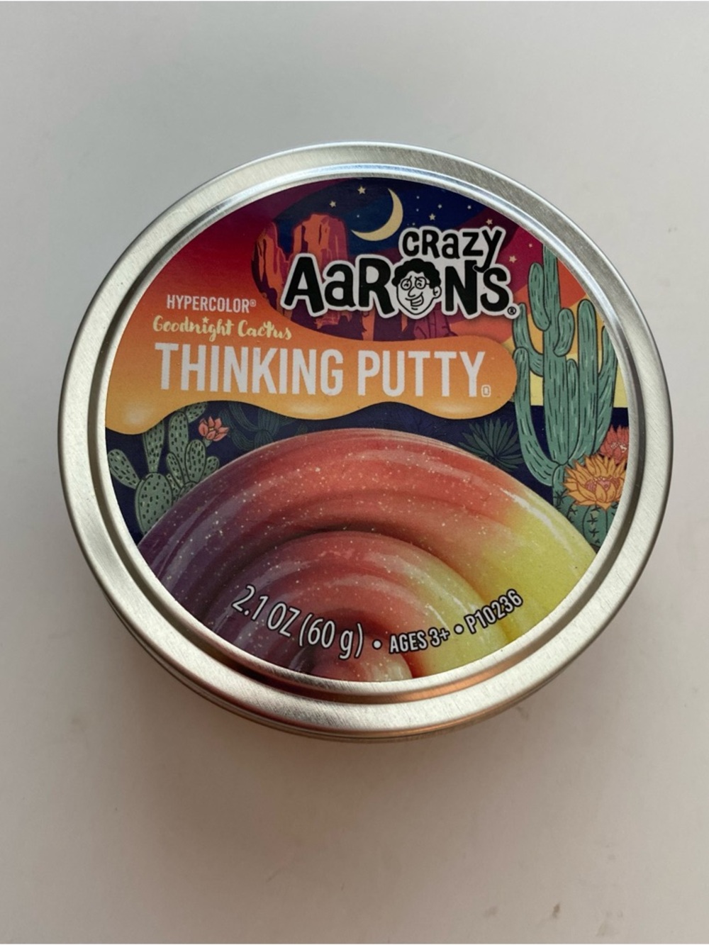 Crazy Aarons Goodnight Cactus Thinking Putty used 2.1 oz
